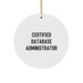 Funny Quote Database Administrator Gifts for Men, Christmas Unique Circle Ornaments from Friends, Certified DBA Christmas Unique Gifts - Image 1