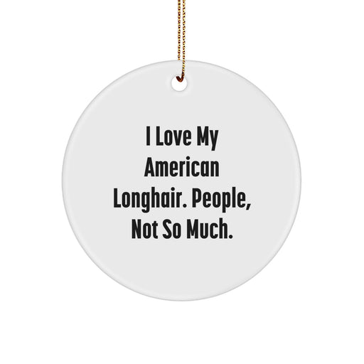 American Longhair Cat Christmas Circle Ornament Funny Quote Gifts for Cat Lovers from Friends - Image 1