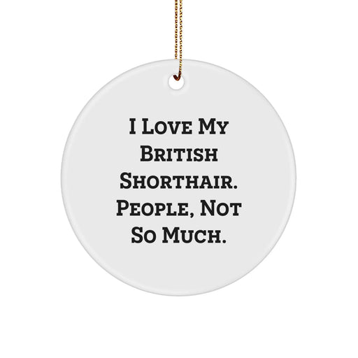 Funny British Shorthair Cat Christmas Unique Gifts - Circle Ornament for British Shorthair Cat Lover by Friends, Family, or Colleagues - Image 1