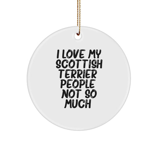 Funny Scottish Terrier Dog Gifts for Men from Friends, Circle Ornament Christmas Unique Presents - Image 1