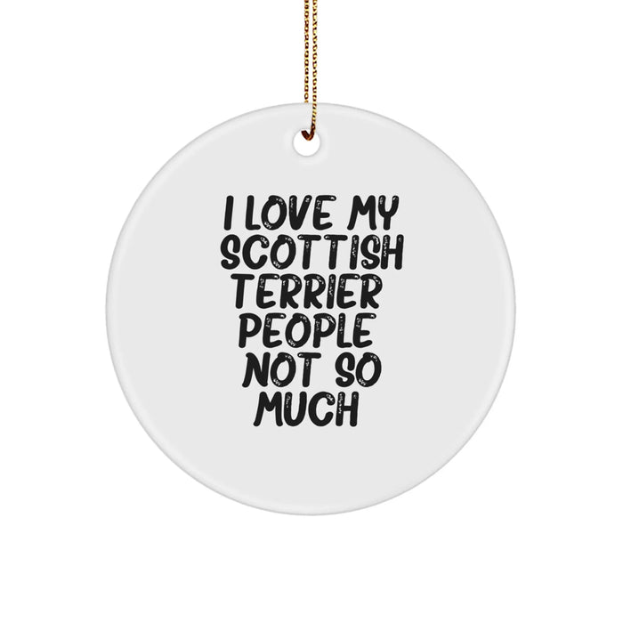 Funny Scottish Terrier Dog Gifts for Men from Friends, Circle Ornament Christmas Unique Presents - Image 1
