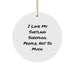 Funny Shetland Sheepdog Lover Gifts from Friends - 'I Love My Shetland Sheepdog. People, Not So Much.' Christmas Unique Circle Ornament - Image 1