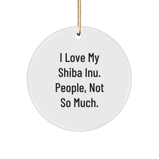 Funny Shiba Inu Dog Gifts for Men Christmas Unique Circle Ornaments from Family - Image 1