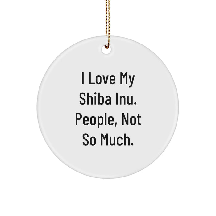 Funny Shiba Inu Dog Gifts for Men Christmas Unique Circle Ornaments from Family - Image 1