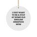 Funny Old English SheepDog Mom Circle Ornament Gifts from Friends and Family for Christmas - Image 1