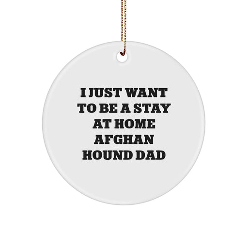 Funny Afghan Hound Dog Father's Christmas Unique Gift Circle Ornament for Home Decor from Dad to Son Daughter Family Friends - Image 1