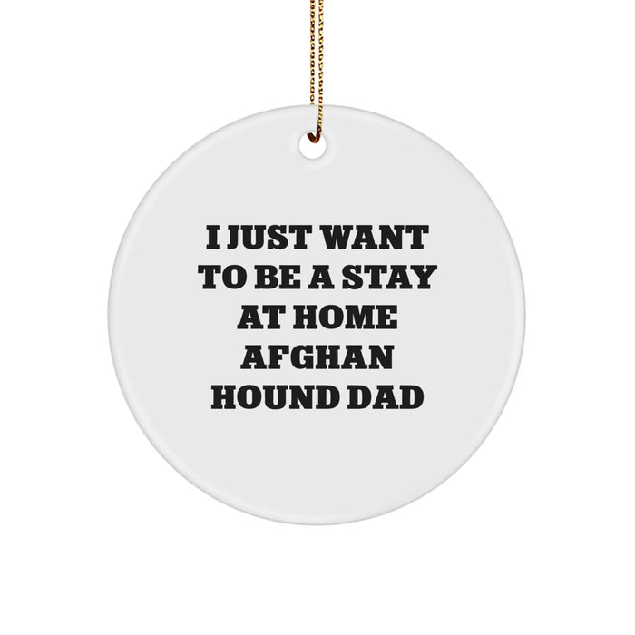 Funny Afghan Hound Dog Father's Christmas Unique Gift Circle Ornament for Home Decor from Dad to Son Daughter Family Friends - Image 1