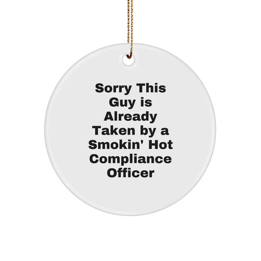 Funny Compliance Officer Gifts for Men Circle Ornament Christmas Unique Presents from Friends - Image 1