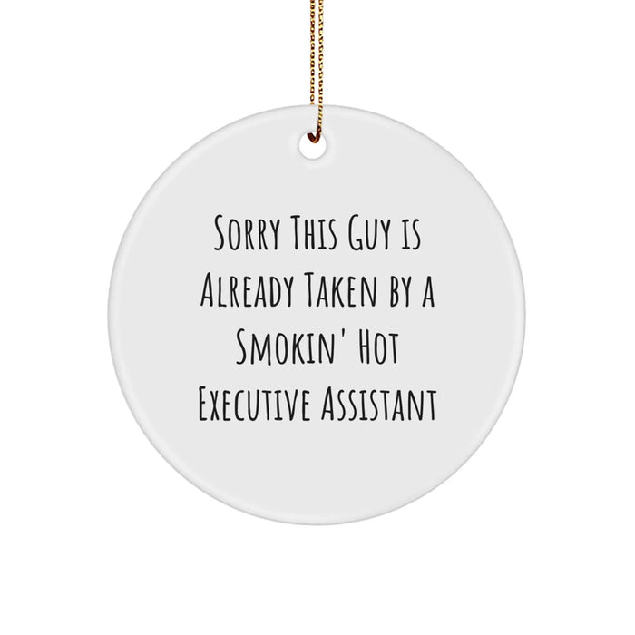 Funny Executive Assistant Gifts from Men to Executive Assistant Friends for Christmas Unique Circle Ornaments - Image 1