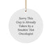 Funny Oncologist Gifts for Him, Christmas Unique Circle Ornament for Oncologist Friends or Family Members 'Sorry This Guy Is Already Taken By A Smokin' Hot Oncologist', Handcrafted MDF Material - Image 1