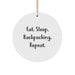 Funny Backpacking Gifts for Men Backpackers Circle Ornament Eat. Sleep. Backpacking. Repeat. Christmas Unique Gifts - Image 1