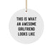 Funny Sweetheart Gifts from Men, White Circle Ornament This 'Is What An Awesome Sweetheart Looks Like' Christmas Unique Gifts - Image 1