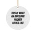 Farmer Gifts from Friends - Christmas Circle Ornament with Quote 'This Is What An Awesome Farmer Looks Like' for Men, Women, Family - Image 1