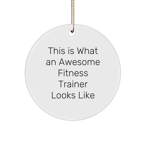 Fitness Trainer Gifts from Friends, This Is What An Awesome Fitness Trainer Looks Like, Circle Ornament for Christmas - Image 1