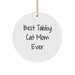 Funny Tabby Cat Mom Ever Gifts from Friends to Family for Christmas Unique Circle Ornaments - Image 1