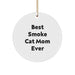 Funny Smoke Cat Mom Ever Gifts for Smoke Cat Lovers - Circle Ornament for Christmas from Friends - Image 1