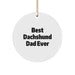 Dachshund Dad Funny Christmas Unique Gifts from Men to Dachshund Dog Owners - Best Dachshund Dad Ever Circle Ornament - Image 1