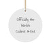 Funny Artist Gifts from Friends for Artist, Officially The World's Coolest Artist Circle Ornament - Christmas Unique Gifts - Image 1