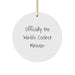 Funny Minister Gifts, Officially The World's Coolest Minister, Circle Ornament, Christmas Unique Gifts for Minister from Friends - Image 1