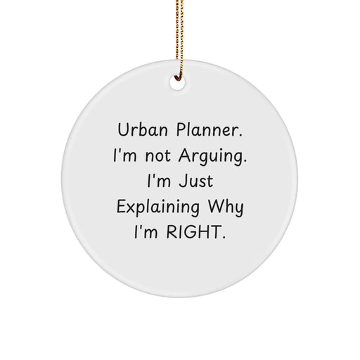 Urban Planner Gifts from Friends - Funny Christmas Circle Ornament for Urban Planners, Men, Women - Explaining Why I'm Right - Image 1