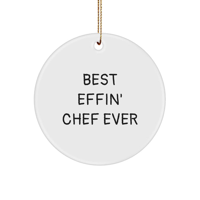 Funny Chef Circle Ornament Gifts from Friends and Family for the Best Effin' Chef Ever Men's Christmas Unique Presents - Image 1
