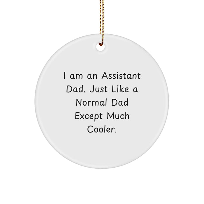 Funny Assistant Dad Gifts from Men, Unique Christmas Ornaments for Assistant Dads, I Am An Assistant Dad Circle Ornament - Image 1