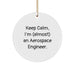 Funny Aerospace Engineer Circle Ornament Gifts for Him from Friends and Family, Keep Calm I'm (almost) An Aerospace Engineer Christmas Unique Gift - Image 1