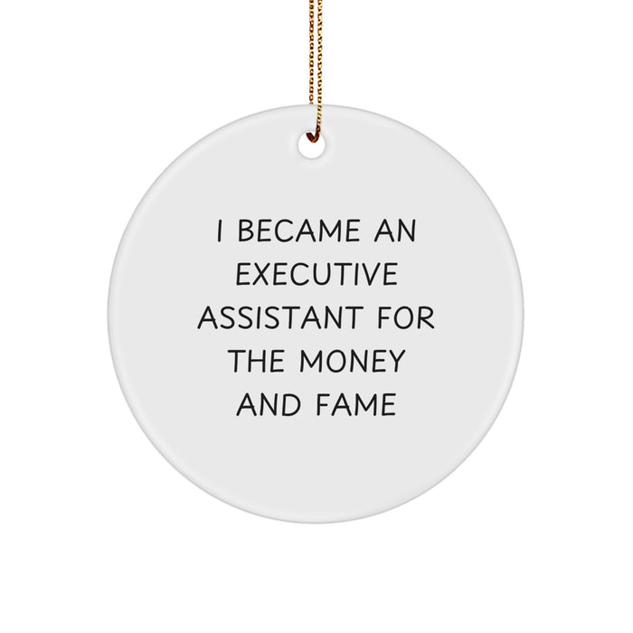Funny Executive Assistant Gifts for Christmas Unique Circle Ornament from Friends - Image 1