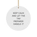 Funny Tax Preparer Gifts from Friends for Christmas Unique Circle Ornament, Keep Calm And Let The Tax Preparer Handle It - Image 1