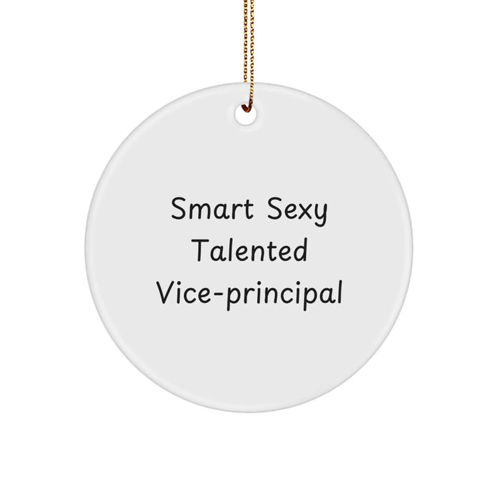 Funny Vice-principal Gifts from Men for Vice-principal - Smart Sexy Talented Vice-principal Circle Ornament, Christmas Unique Gifts - Image 1