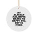 Alaskan Malamute Dog Funny Christmas Unique Gifts from Men for Women Friends Family - Circle Ornament Quote My Alaskan Malamute Makes Me Happy You Not So Much - White - Image 1