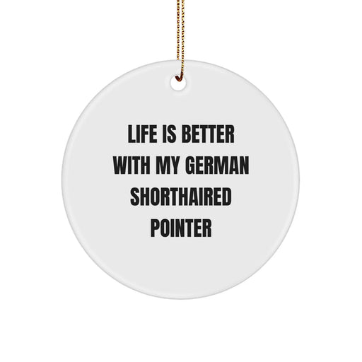 German Shorthaired Pointer Dog Christmas Circle Ornament Gifts from Family for German Shorthaired Pointer Dog Lover - Image 1
