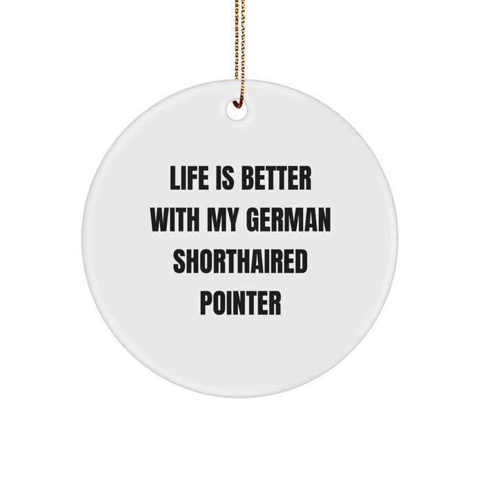 German Shorthaired Pointer Dog Christmas Circle Ornament Gifts from Family for German Shorthaired Pointer Dog Lover - Image 1