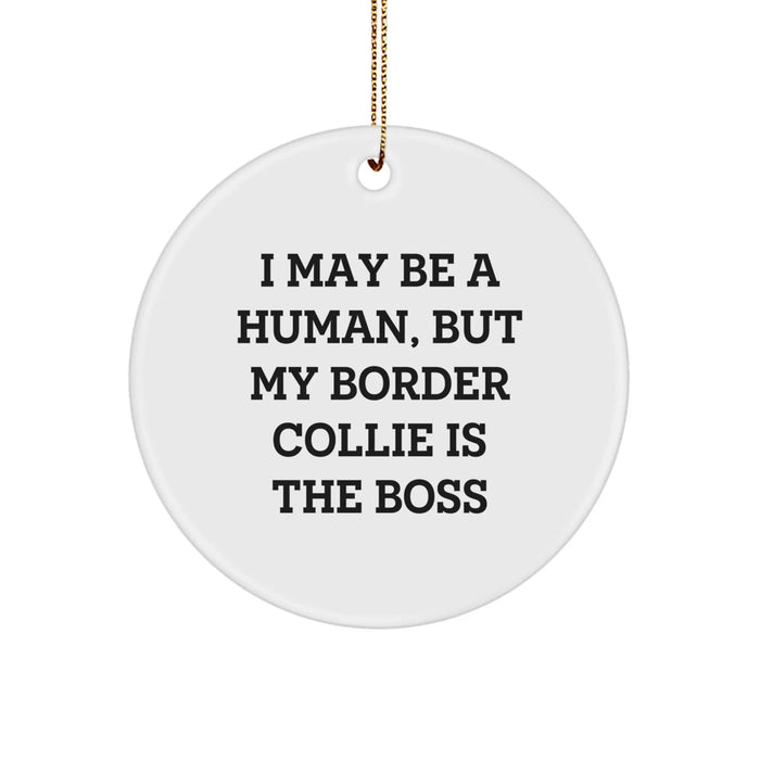 Funny Border Collie Dog Lover Gifts from Friends to Family for Christmas Unique Ornament - Image 1