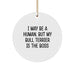 Funny Bull Terrier Dog Owner Gifts from Family for Men - 'I May Be A Human, But My Bull Terrier Is The Boss' Christmas Unique Circle Ornament - Image 1