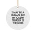 Funny Cairn Terrier Dog Gifts from Men to Friends, Unique Christmas Decorative Circle Ornament, I May Be A Human But My Cairn Terrier Is The Boss - Image 1