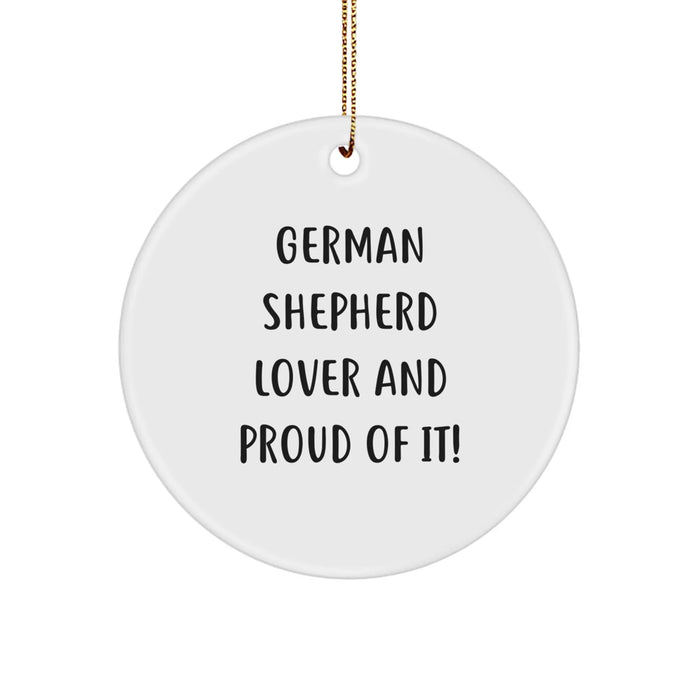 Fun German Shepherd Dog Lover Christmas Unique Gifts from Friends for Family - German Shepherd Lover Circle Ornament - Image 1
