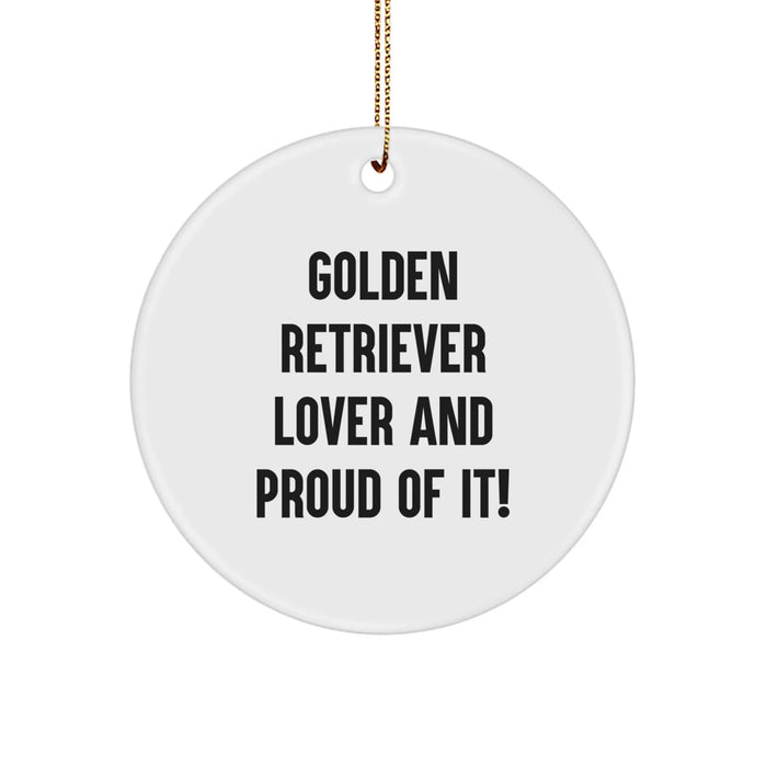 Golden Retriever Dog Circle Ornament Gifts from Friends and Family, Christmas Unique - Image 1