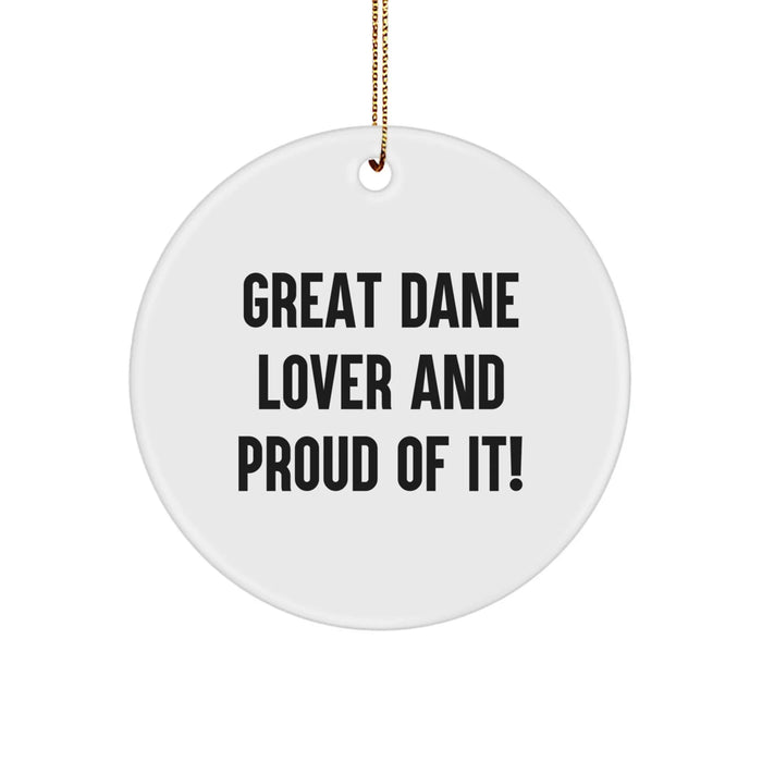 Funny Great Dane Dog Circle Ornament Gifts from Friends and Family for Christmas Unique Presents - Image 1