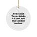 Funny Scottish Terrier Dog Gifts for Men, Women, and Friends - Circle Ornament with 'My Scottish Terrier Thinks I'm Cool, And That's All That Matters.' - Christmas Unique Presents - Image 1