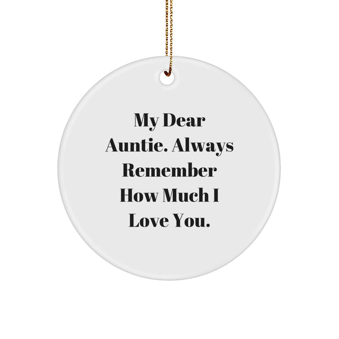 Auntie Gifts from Family - Circle Ornament with Funny Quote, Christmas Decoration for Auntie, Gifts for Auntie - Image 1