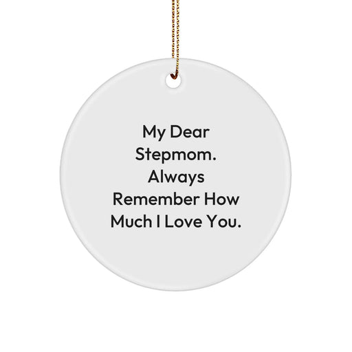 Funny Stepmom Gifts for Christmas - 'My Dear Stepmom' Circle Ornament, Gifts from Men to Stepmom - Image 1