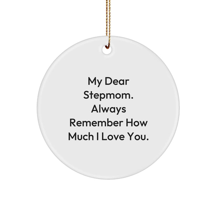 Funny Stepmom Gifts for Christmas - 'My Dear Stepmom' Circle Ornament, Gifts from Men to Stepmom - Image 1