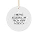 Funny New Mexico Gifts from Friends, Unique Circle Ornament, I'm Not Yelling, I'm From New Mexico Christmas Unique Gifts for Family - Image 1