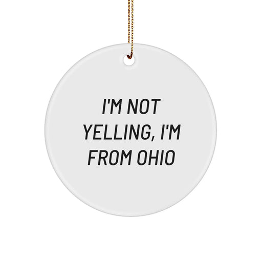 Funny Ohio Circle Ornament Gifts from Friends and Family for Ohio Residents Home Decor - Image 1