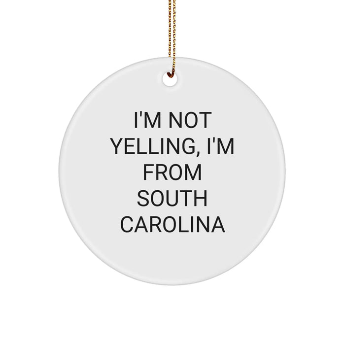 Funny South Carolina Circle Ornament Gifts from Men to Friends on Christmas - Image 1