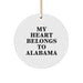 Funny Alabama Circle Ornament My Heart Belongs To Alabama Gifts from Friends to Family for Christmas Unique Decorations - Image 1