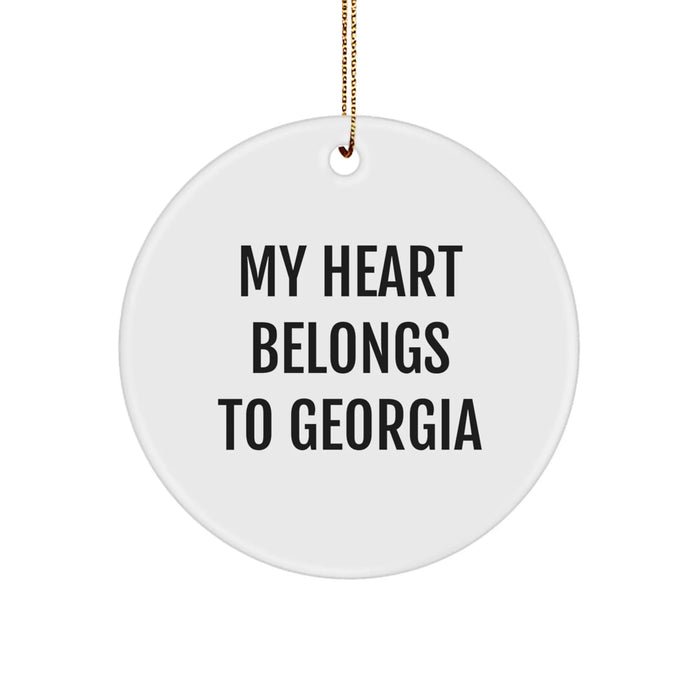 Funny Georgia Circle Ornament, Gifts from Friends for Georgia Christmas Unique Gifts - Image 1