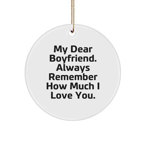 Funny Love Quotes for Sweetheart, Gifts from Women to Men, White Circle Ornament, Christmas Unique Gifts for Sweetheart - Image 1
