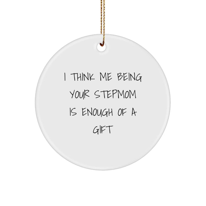 Funny Stepmom Gifts, Stepmom Circle Ornament, Unique Christmas Unique Gifts from Husband to Stepmom, Perfect for Stepmom's Special Day - Image 1